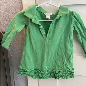 Ralph Lauren Green Kids Polo dress with matching diaper cover